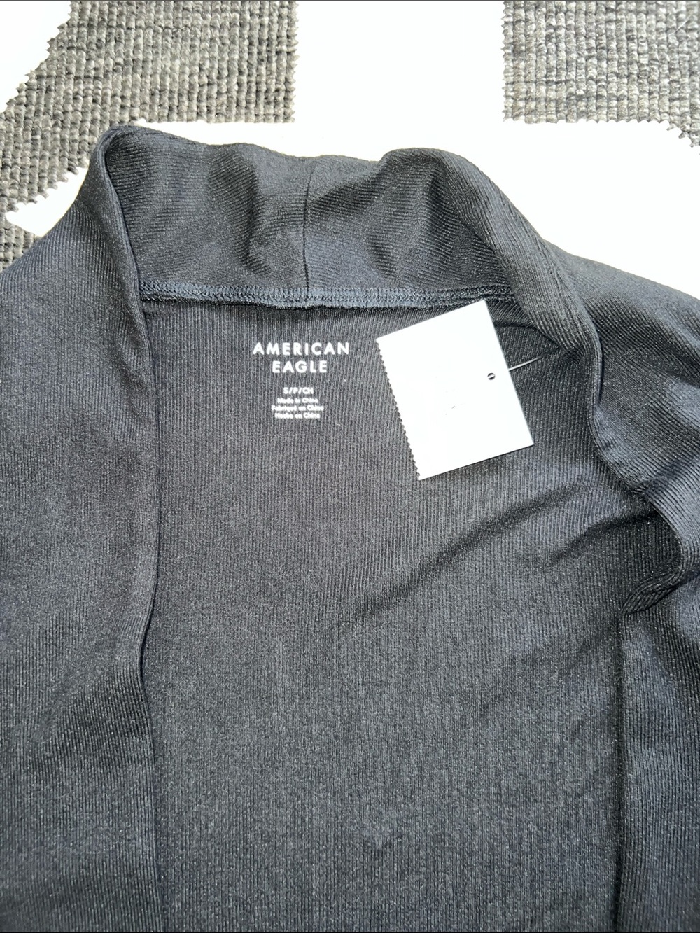 American Eagle AE Black Open Front Duster Cardigan - Picture 3 of 5